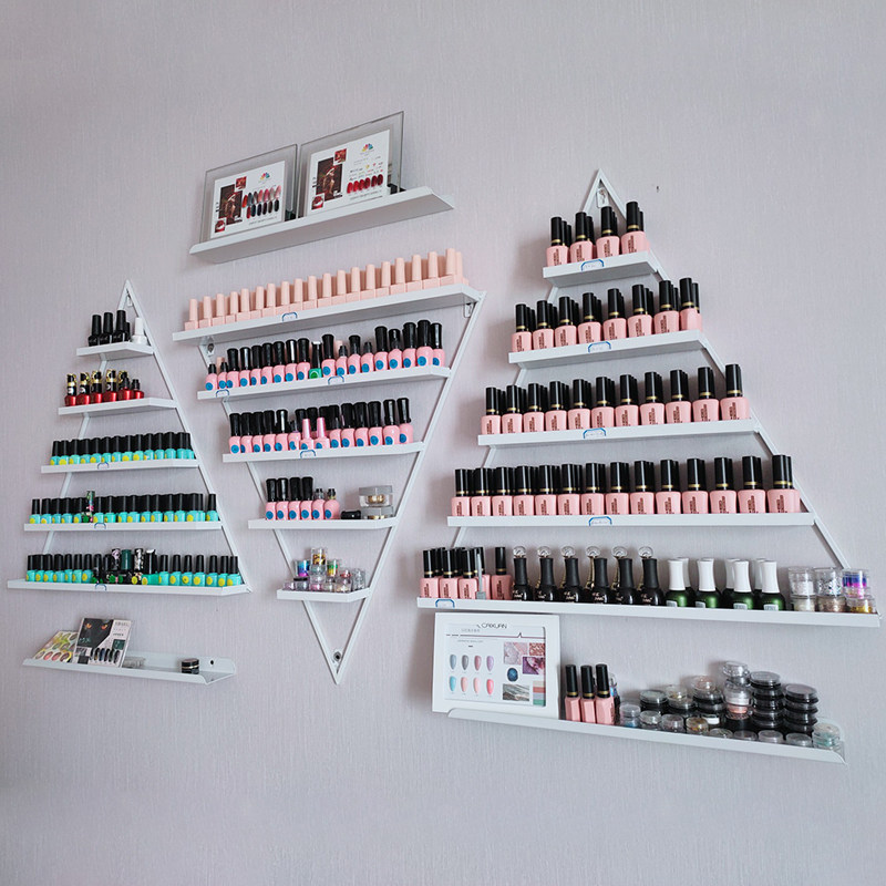 金色三角指甲油胶展示架s子铁艺多层墙上壁挂式美甲店化妆品置物,商业/办公家具,化妆品货架,淘宝优惠券,粉丝福利购,淘宝优惠卷
