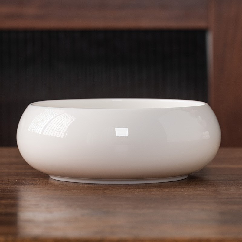 陶瓷烟灰缸大码时尚创意潮流 x家用羊脂玉瓷龙纹 多功能收纳果皮