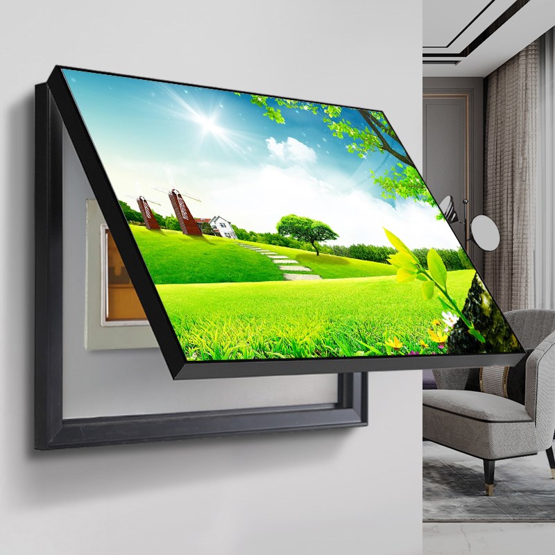 自然风景遮挡电表箱装饰画免打z孔配电箱强弱空开森林竹子客厅挂