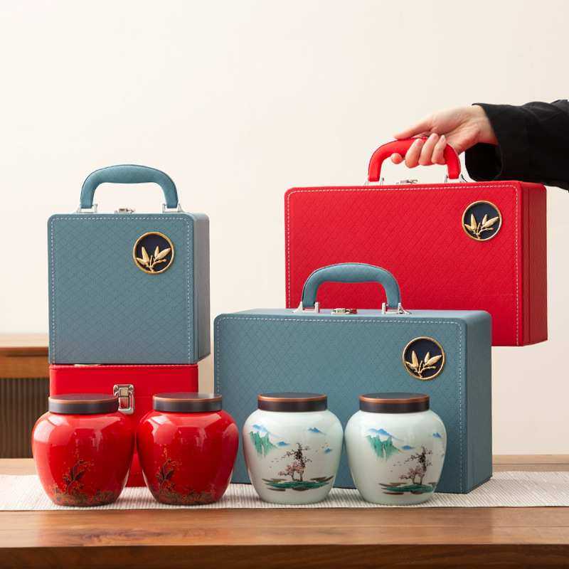 皮盒陶瓷茶叶罐单罐双罐礼盒茶叶包装盒红绿茶龙井通用密封罐,鲜花速递/花卉仿真/绿植园艺,其它园艺用品,淘宝优惠券,粉丝福利购,淘宝优惠卷