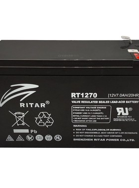 RITAR瑞e达RT1270H备用蓄电池12V7AH通力迅达电梯平层应急照明电