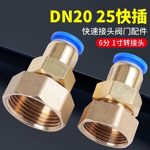 DN25内螺纹内丝PU直通快插1寸20内牙6分8-10-12-16mXm气管快速接