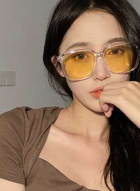 速发大版夜视黄色墨线潮时尚款韩脸防紫外镜太镜