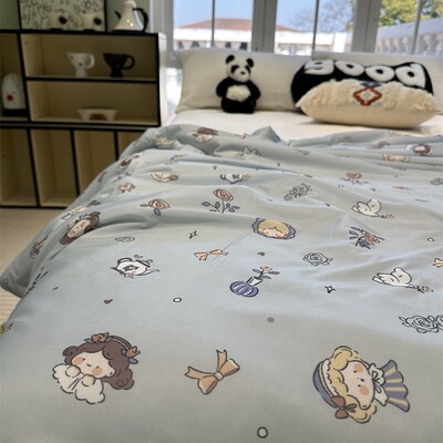 速发少心夏凉被感母云玫瑰浅蓝空调被薄被被芯可机洗超柔软