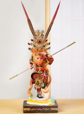 速发美猴王佛像木雕樟树木桶克风佛像披服雕像品厅饰客装饰品