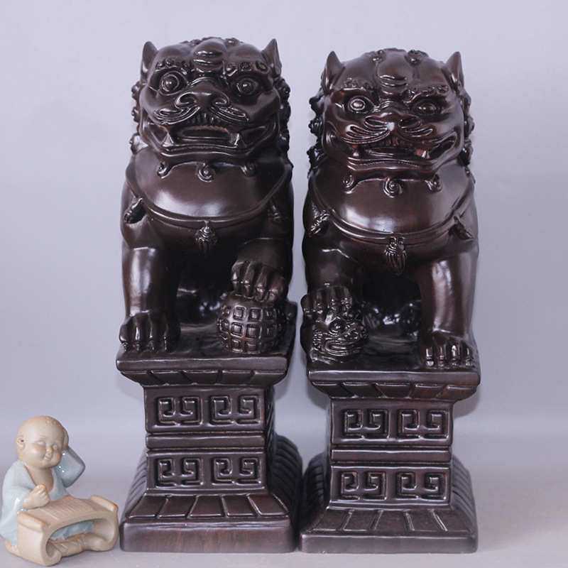 雲缘 非洲黑檀工艺礼品摆件 30*16.5*10.5CM狮子厂家供应