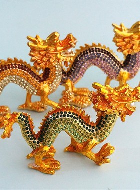 漂亮合金镶钻生肖摆件家居摆件龙马上封侯酒柜办公桌家居装饰品