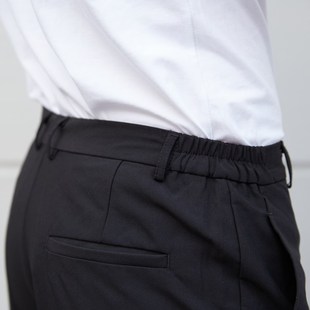 厨师裤黑色修身男士秋冬装工作裤春夏酒店厨房餐厅保洁工作服裤子