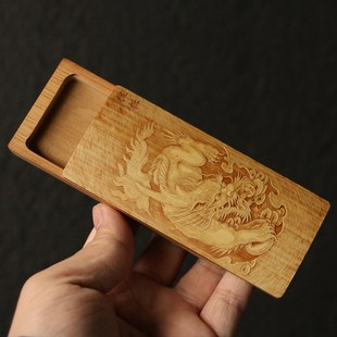 细烟老玉竹推盖老玉竹留青雕刻东阳名家王雷本工精工制作竹雕把件