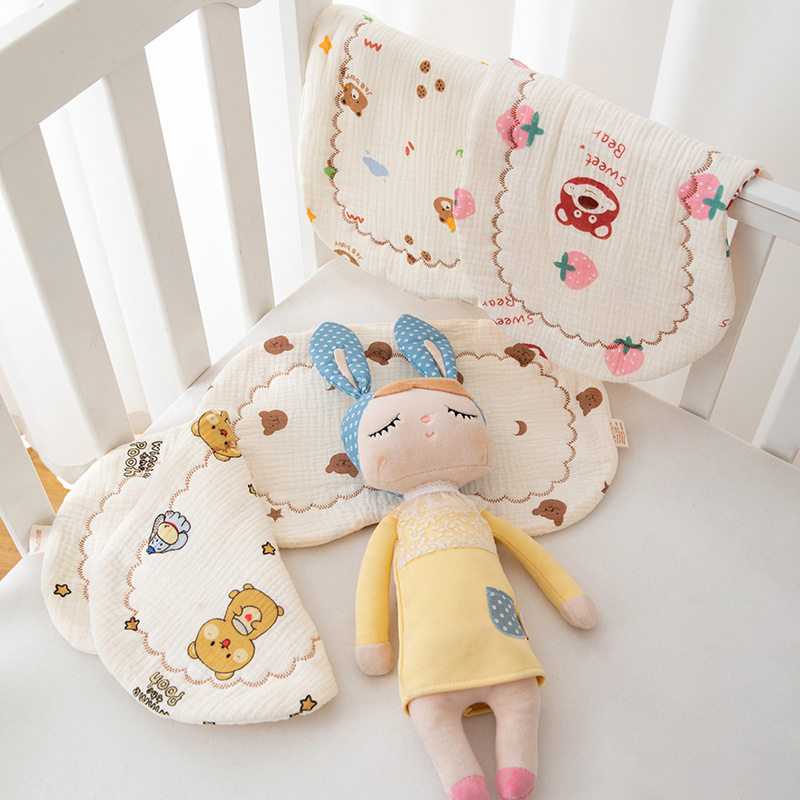 婴儿云片枕新生幼儿枕巾透气吸汗宝宝枕头0到1岁纯棉纱布儿童夏季