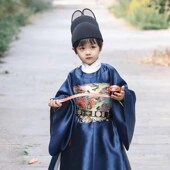 租男童汉服明制圆领袍中国风婚礼小花童服装 全家服中秋节汉服走秀