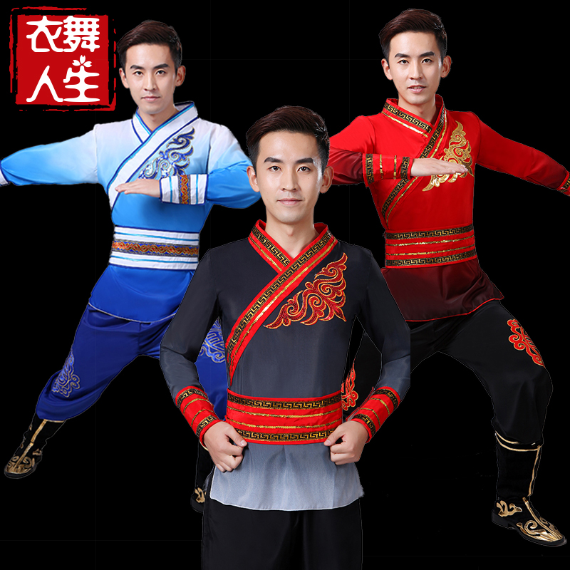 2019新款打鼓服演出服男成人中国风民族舞蹈舞龙舞狮腰鼓秧歌服装