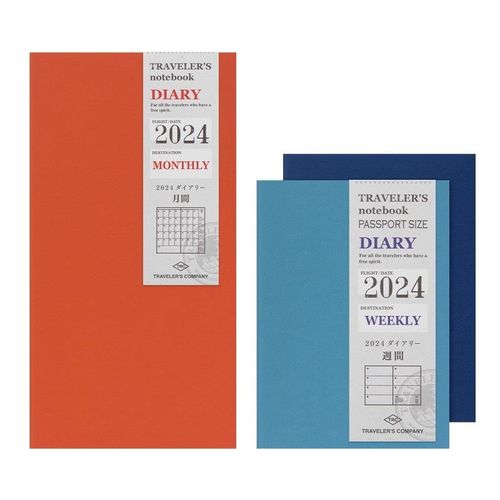 纵向书写TN旅行者笔记本用2024TRC周计划月计划内芯手账贴纸