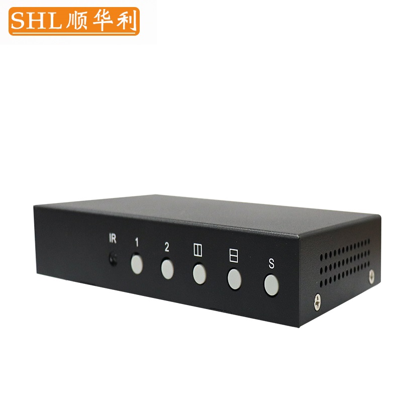 VGA画面分割器2路工业相机二台电脑分屏PC信号图像合成器二进一出