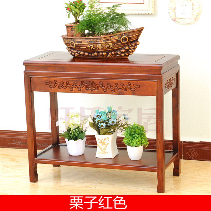 实木花架长方形客厅盆景架鱼缸架奇石底座沙发边几角几小茶几阳台