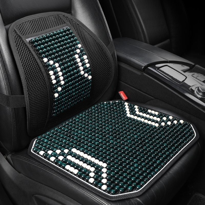 夏季汽车坐垫木珠子透气护腰按摩靠垫座椅垫卡车头枕腰靠货车凉爽