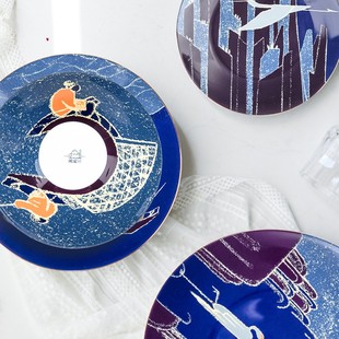 陶溪川 十万图盘国潮餐具一人食陶瓷碗碟套装景德镇网红碗盘送礼