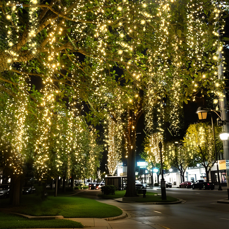 led树上彩灯串户外防水景观氛围装饰小闪灯满天星发光条灯带树灯