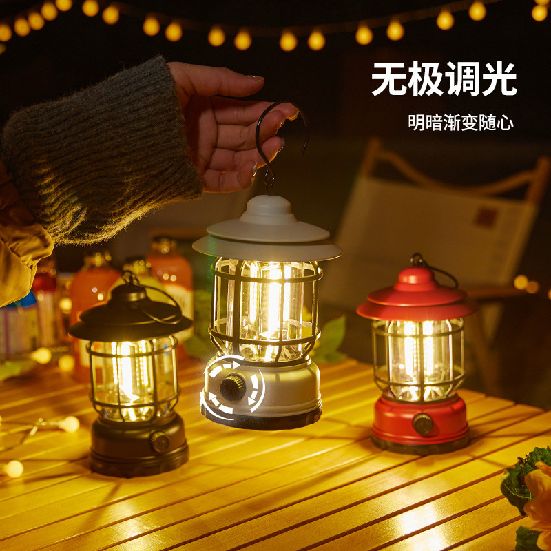 户外夜市摆摊氛围灯露营手提马灯超长续航帐篷天幕桌面照明装饰灯