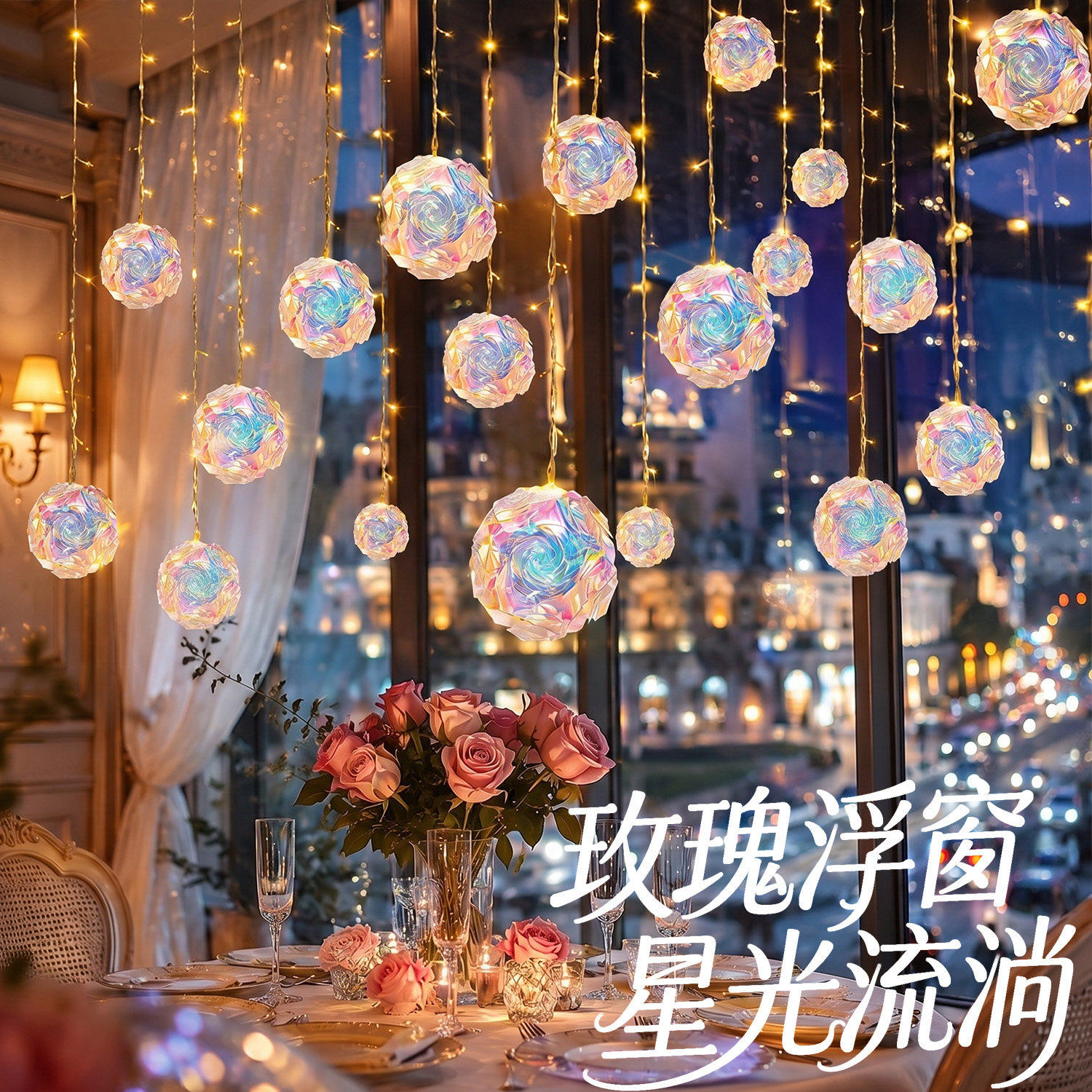 新款玫瑰球冰条灯满天星氛围灯图片