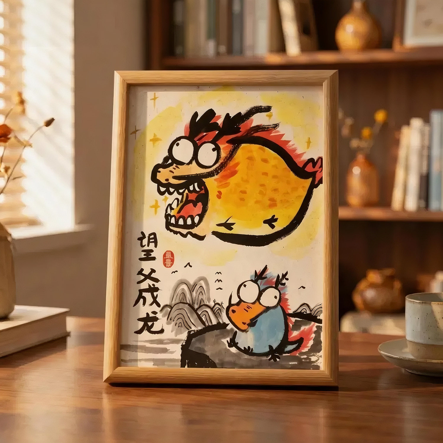 父亲节送爸爸的生日礼物实用高级感望父成龙创意挂画摆台装饰相框