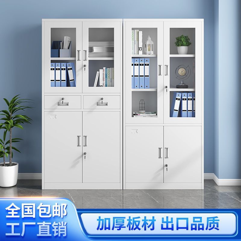 钢制文件柜铁皮柜子办公室收纳书柜档案柜资料柜凭证柜带锁储物柜