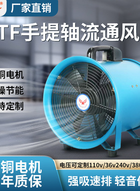 台尔电动手提变频移动式轴流风机STF-300mm220v船用便携排烟风机