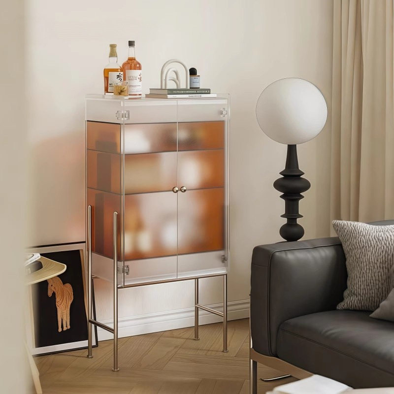 亚克力客厅小边柜意式极简装饰柜家用展示柜酒柜轻奢手办柜餐边柜