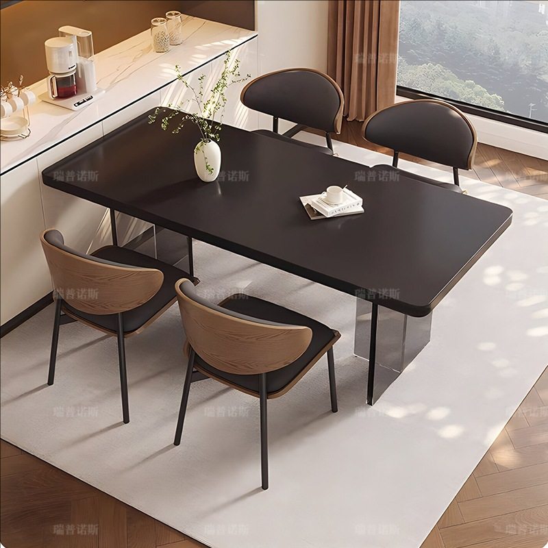 新款全托加厚岩板餐桌大小户型轻奢现代简约黑色亚克力餐桌椅组合,电子元器件市场,电线扎带/束线带,淘宝优惠券,粉丝福利购,淘宝优惠卷