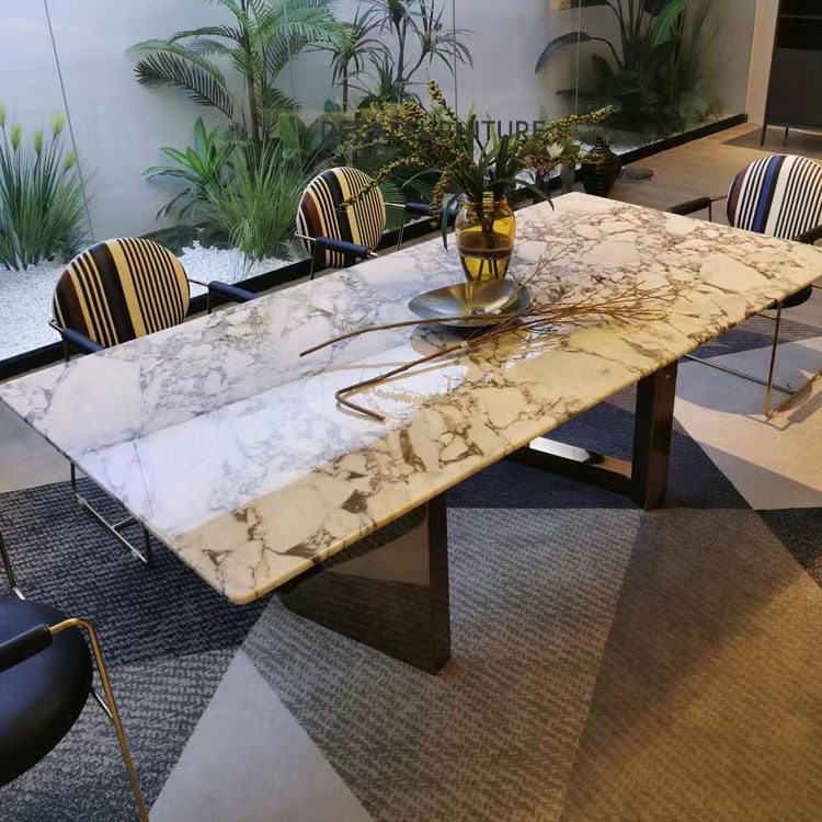 现代简约轻奢极简餐桌超晶石大理石吃饭桌子彩晶石微晶石饭台