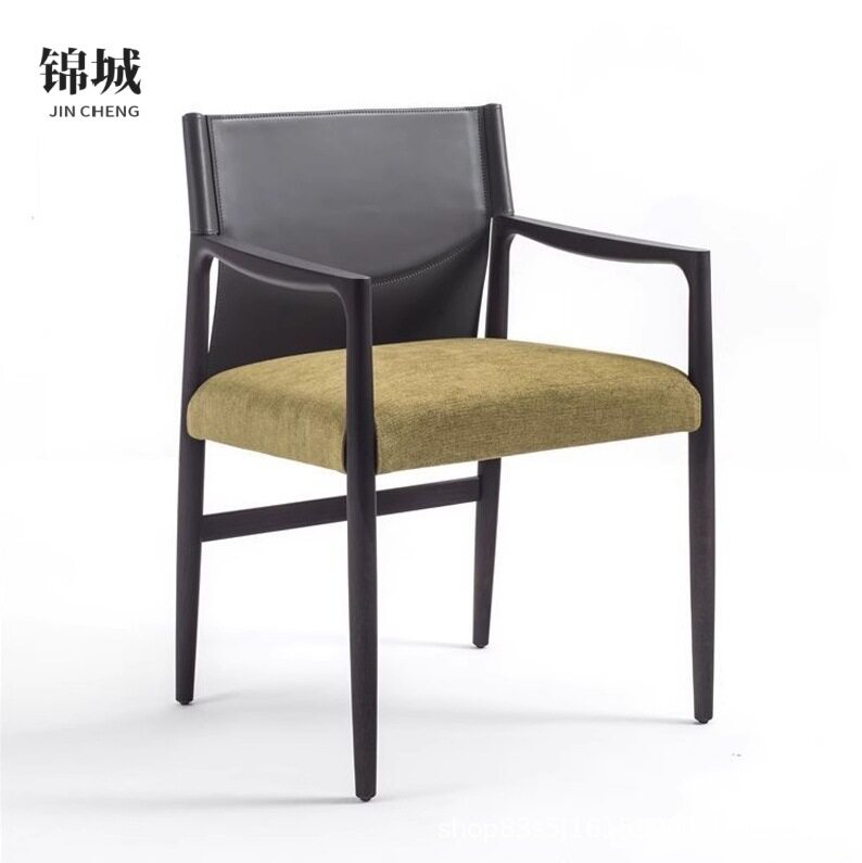 意式北欧白蜡木棉麻设计师餐椅