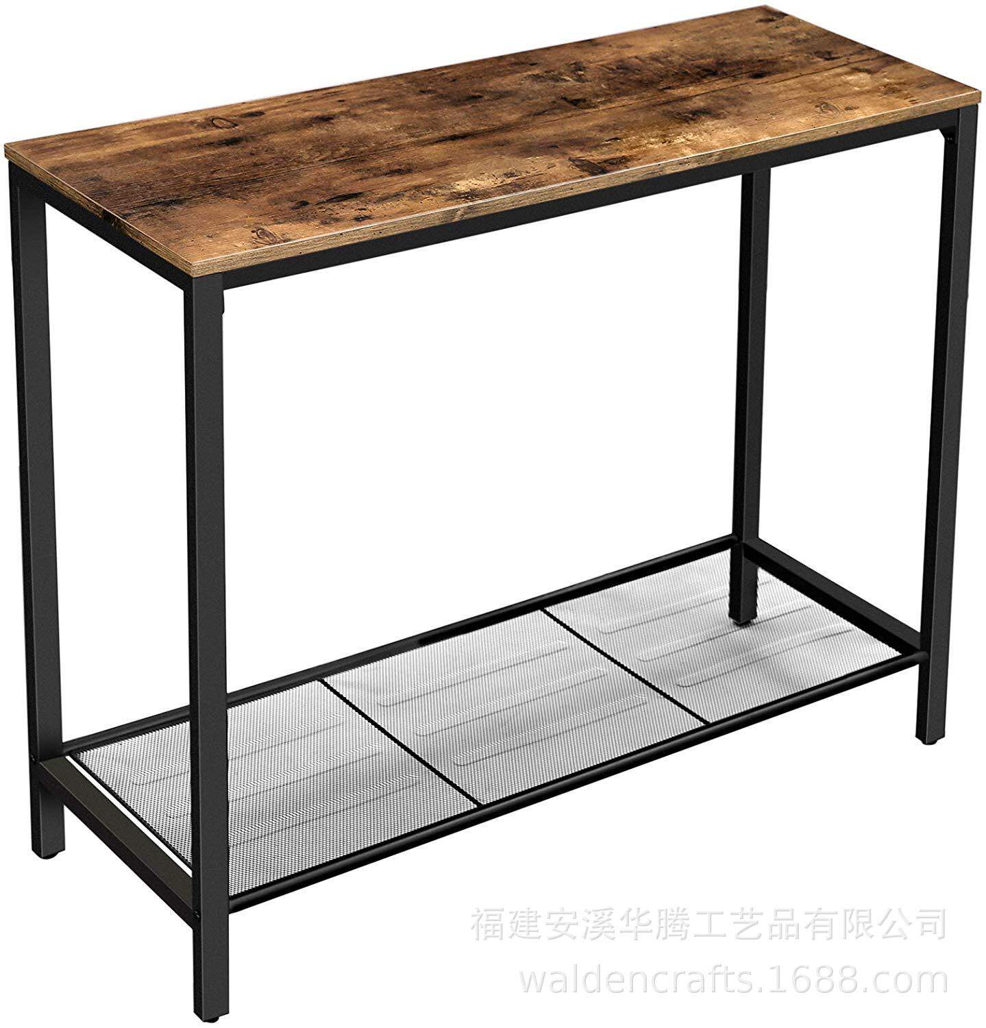 现代简约铁艺实木玄关桌端景台靠墙收纳置物架餐边桌门厅装饰