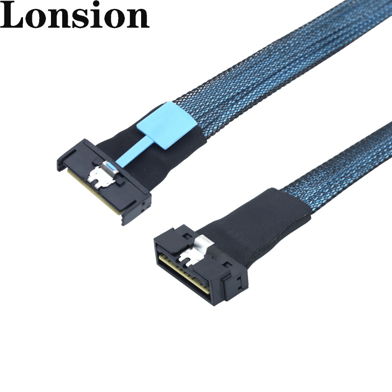 PCIE MCIO 8X转LP SlimSAS Low profile SFF-8654 74P高速连接线