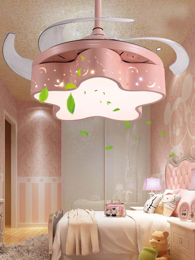 北欧隐形儿童房风扇吊灯
