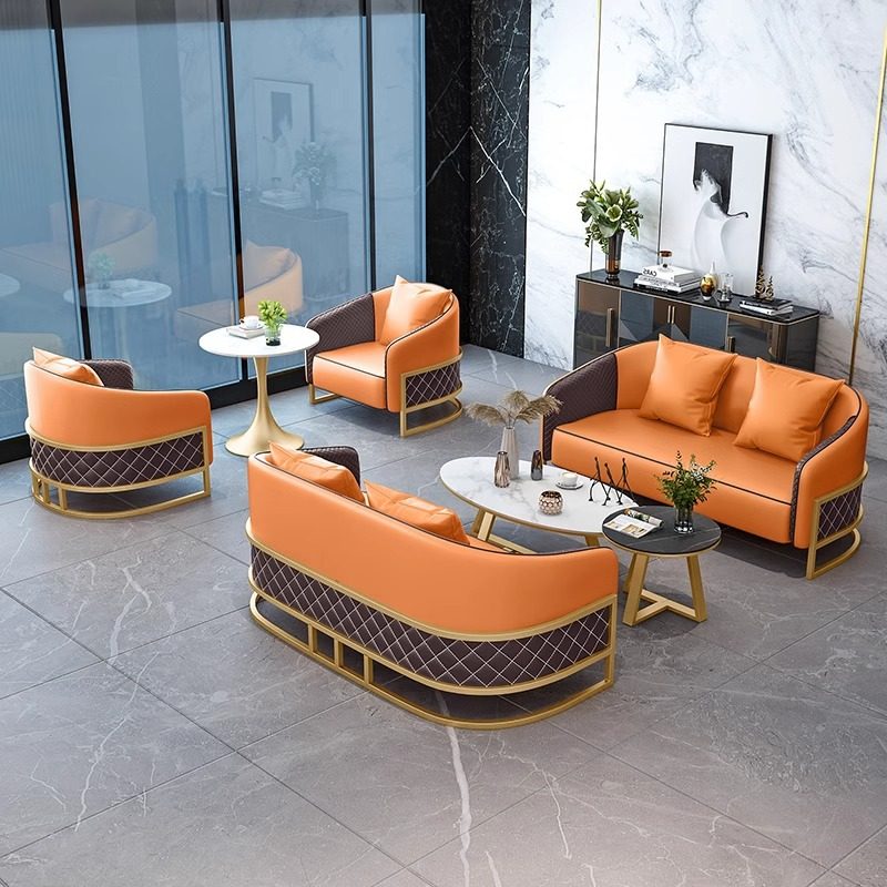 简约现代会客洽谈桌椅沙发组合接待餐桌咖啡厅酒店大堂售楼处桌椅