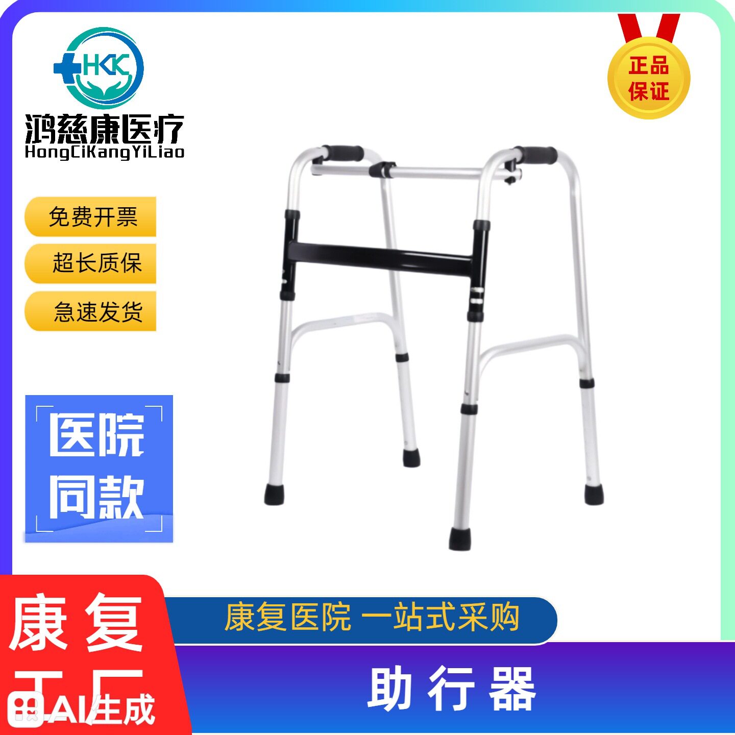 热销残疾人双轮助行器老人拐杖助步器康复走路助力行走训练器