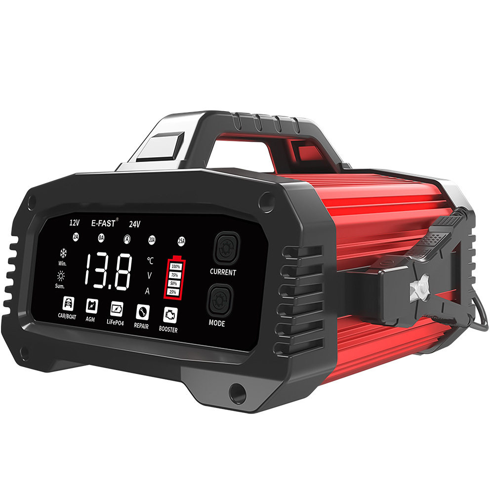 E-FAST汽车电瓶12V24V铁锂电池充电器12V辅助启动器智能大功率