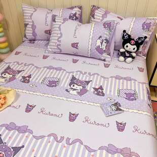 库洛米纯棉床单单件100全棉被单人儿童女孩单床笠三件套2025新款