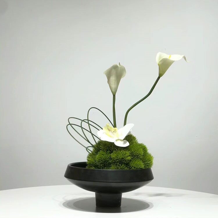中式现代清新马蹄莲手感花艺盆景客厅茶几禅意餐桌假花仿真花摆件