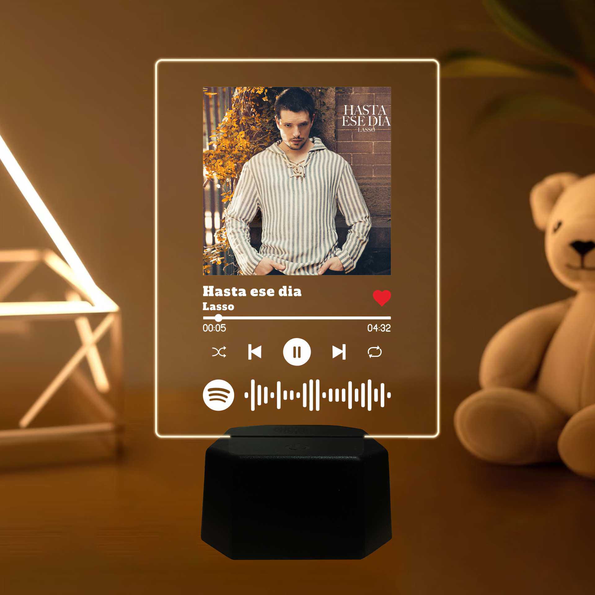 亚马逊新款定制照片封面夜灯歌曲Etsy创意礼品卧室床头灯生日礼物
