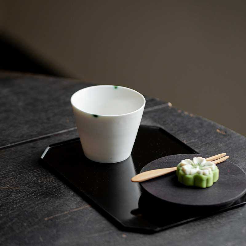 手工陶瓷茶杯品茗杯猪油白釉猪口杯主人杯个人杯日式清酒杯