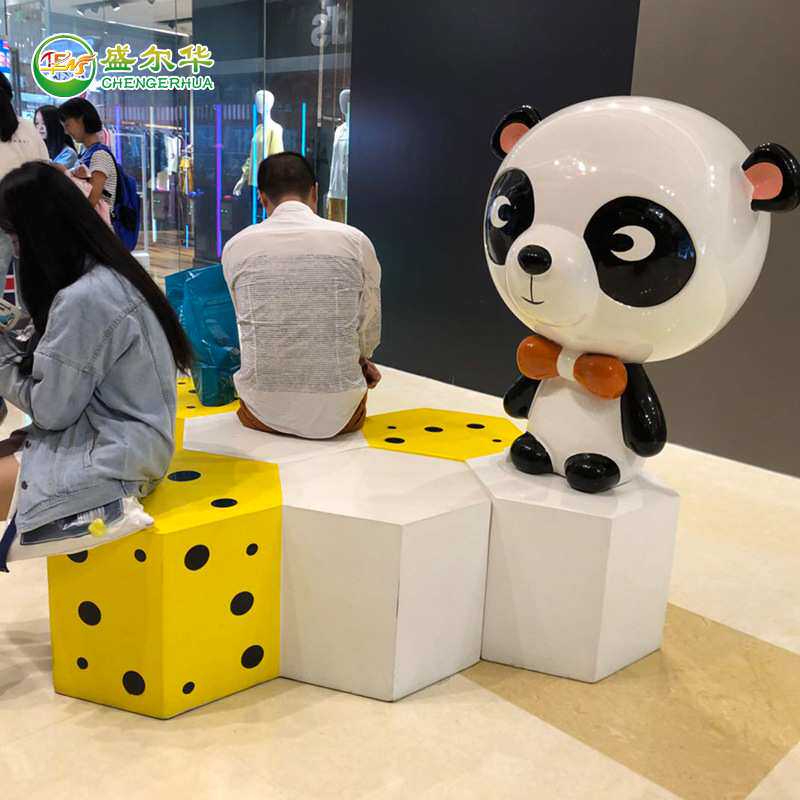 户外公园玻璃钢卡通雕塑休闲坐凳广场商场幼儿园游乐场儿童休闲椅