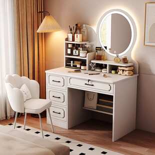 梳妆台斗柜一体卧室现代简约高级感小户型收纳书桌飘窗转角化妆桌