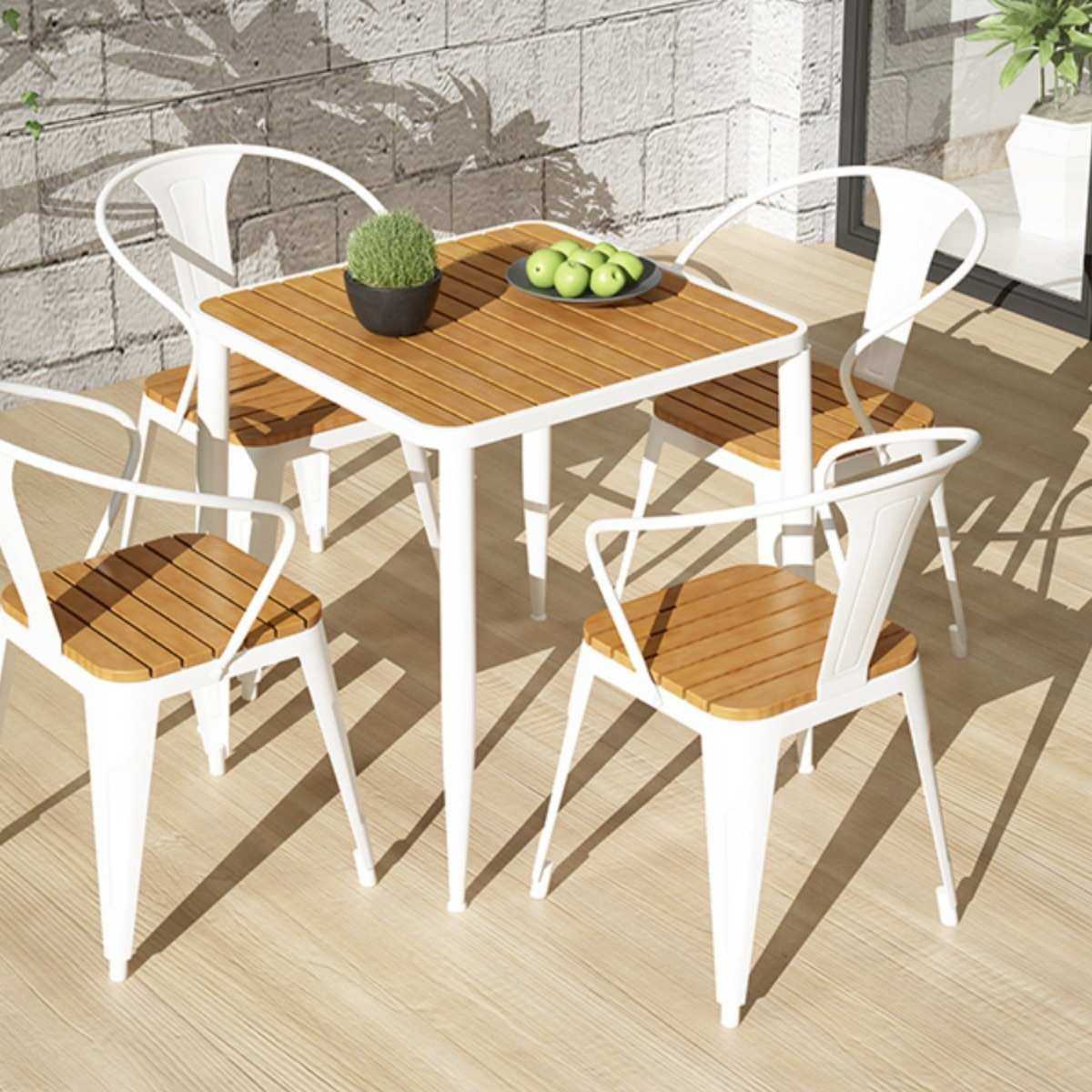 户外桌子花园庭院休闲露天椅咖啡厅椅子室外防晒塑木阳台小桌餐桌