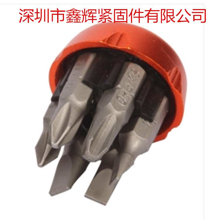 钢盾S056504 6合1迷你棘轮铝合金手柄螺丝刀组合多功能手动工具