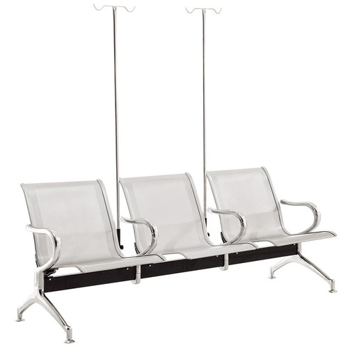 医院三人位连排椅加输液杆候诊椅点滴椅输液椅卫T生院不锈钢等候