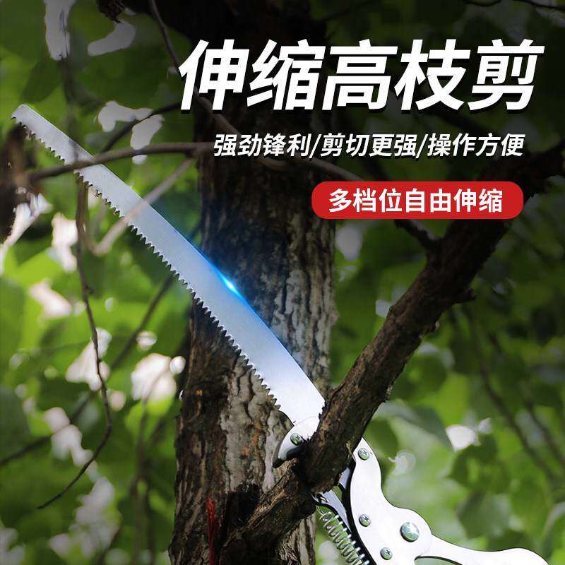 果树10米长杆高空n剪刀修枝剪伸缩修剪粗树枝锯树省力专用剪枝工图片