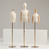 儿童模特道具男g女小孩童装 店半身包布假人橱窗展示架金铁底2346