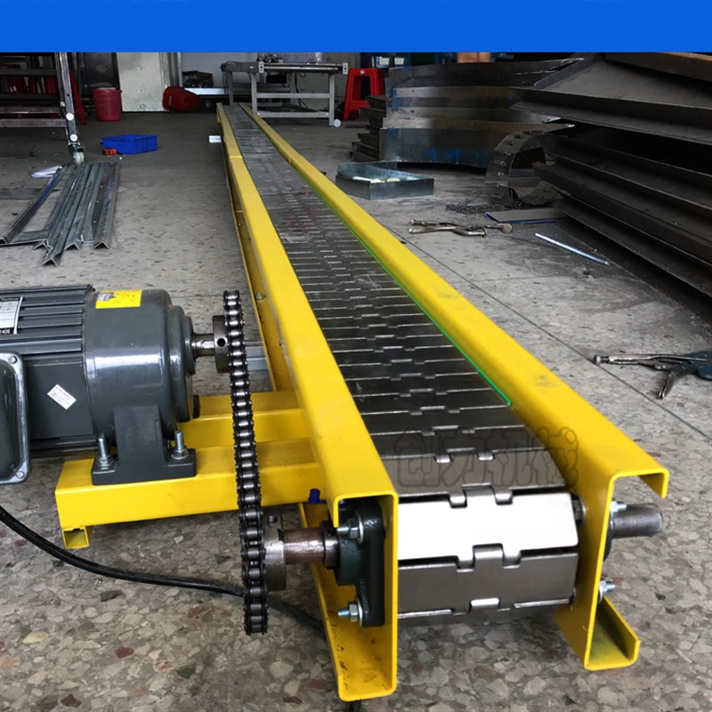 平顶链板线不锈钢传送带耐腐蚀高温传送机201链条S输送机304网带