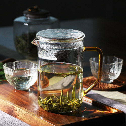 耐热直身a绿茶公道杯一体过滤杯耐高温玻璃分茶器带把泡茶月牙杯